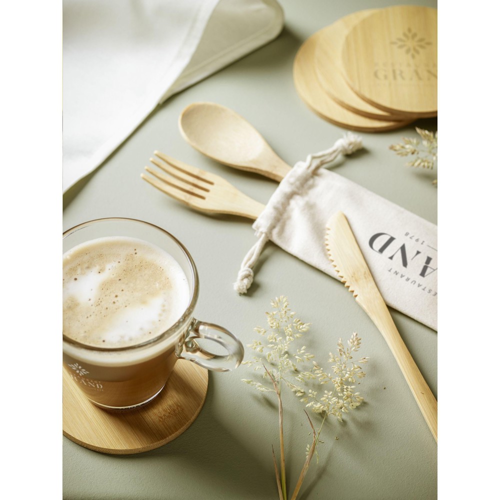 Bamboo Coaster Set Untersetzern
