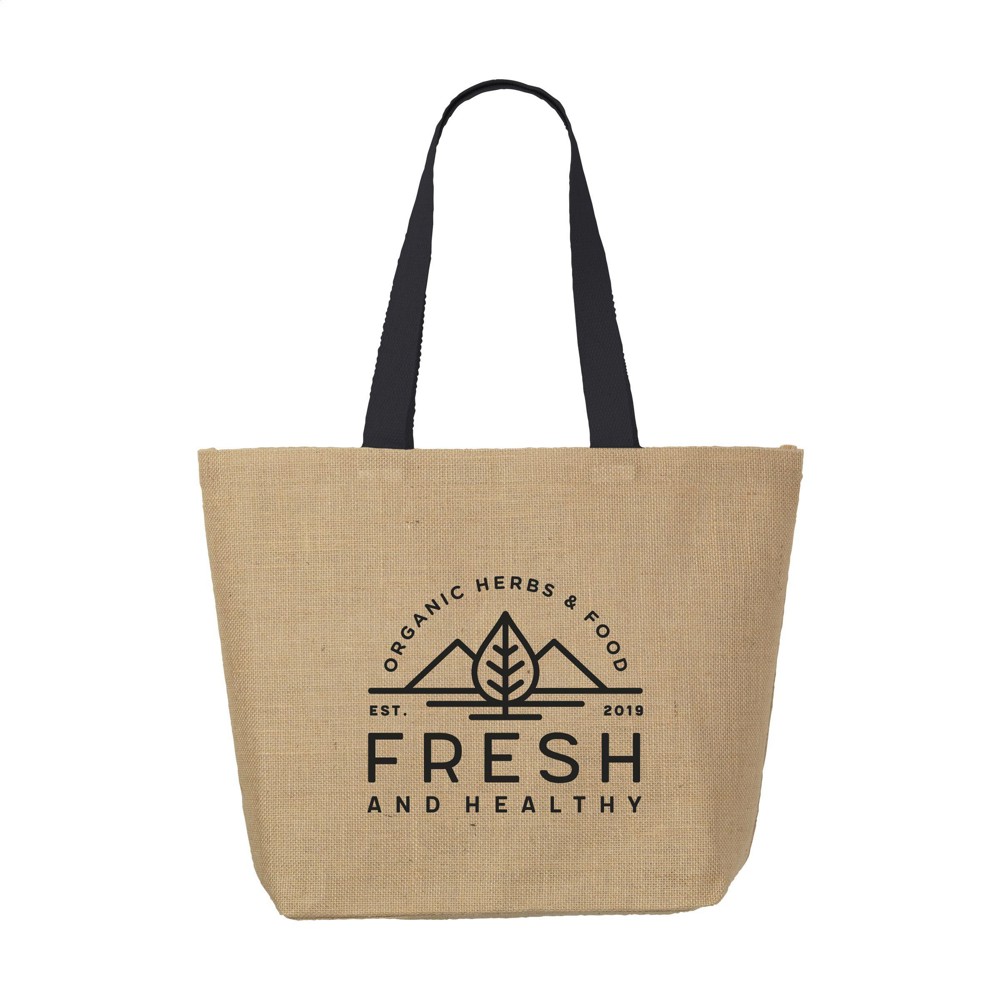 Elegance Bag Jute-Einkaufstasche - schwarz